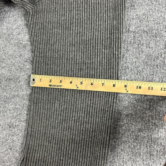 Joah Brown Pant Women Small Medium Fitted Mini Flare Gray Rib Knit Lounge Luxury - Picture 12 of 15